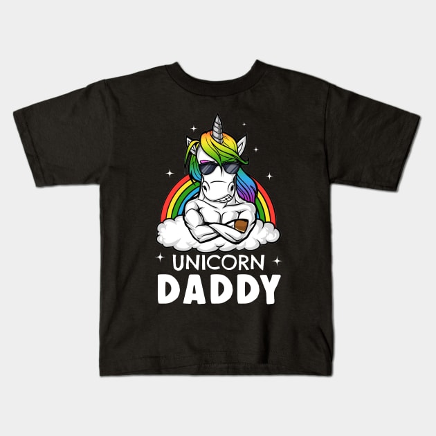 Unicorn Daddy Funny Gym Unicorn T-Shirt For Father Kids T-Shirt by Danielsmfbb